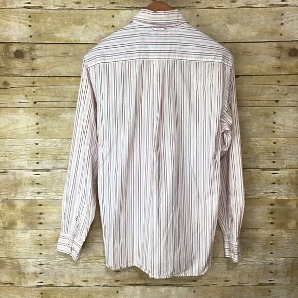 Tommy Hilfiger White Red Vertical Striped Button Up Shirt S - Picture 3 of 10